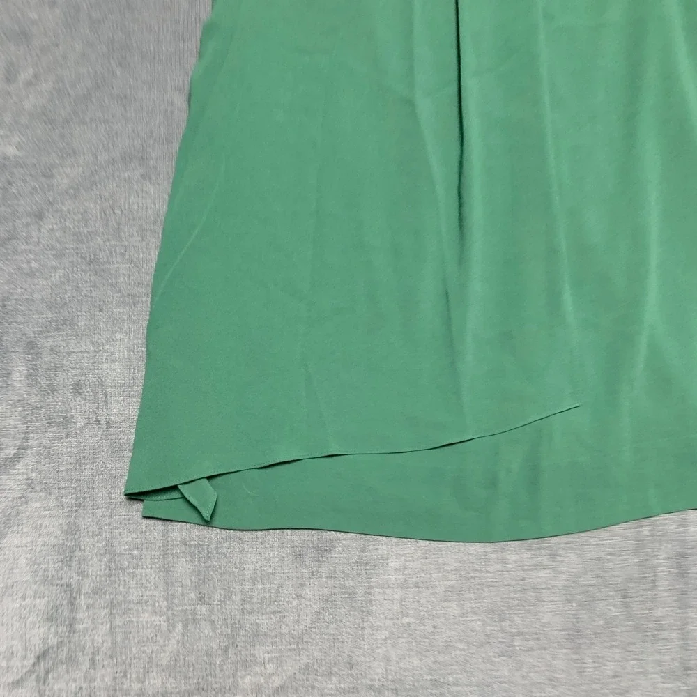 M.M.Lafleur Blouse Top Womens XL Green Lined Sleeveless Preppy Layered Front